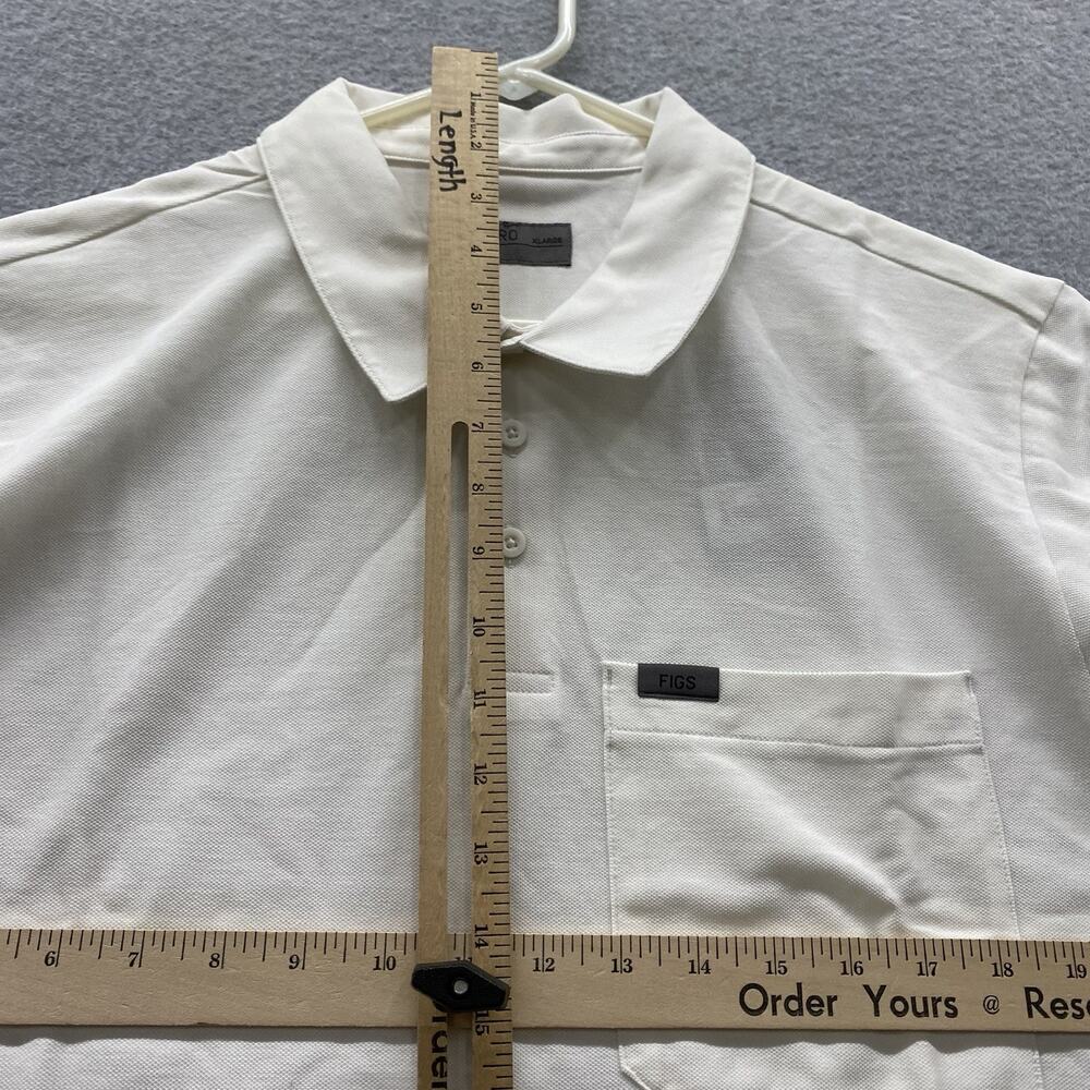 FIGS PRO Men’s XL Technical Pique Scrub Polo White NWT Pima Cotton M22WW1004 - Picture 12 of 15